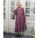 ワイン | アンブルローズ柄ワンピース | axes femme