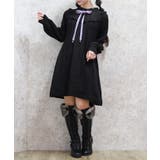 黒 | ヨーク切替リボンニットワンピ | axes femme