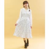 サックス | すみれ柄セーラー襟ワンピース | axes femme