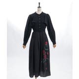 黒 | ローズプリントワンピース | axes femme