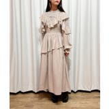 グレージュ | 花柄ロングワンピース | axes femme