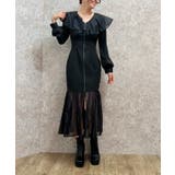 黒 | シアーフリルマーメイドワンピース | axes femme