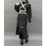 黒 | スネークベルトロングワンピース | axes femme