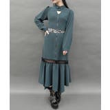 ブルーグリーン | スネークベルトロングワンピース | axes femme
