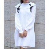 白 | レースアップニットチュニック | axes femme