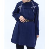 紺 | レースアップニットチュニック | axes femme