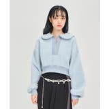 サックス | モールニット風クロップドプルオーバー | axes femme