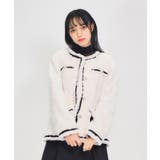 リボンデザインファージャケット | axes femme | 詳細画像1 