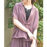 茶 | レースポケット半袖ジャケット | axes femme