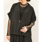 黒 | レースポケット半袖ジャケット | axes femme