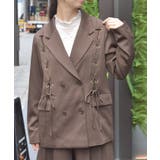 Ｄブラウン | ハトメ×編上テーラージャケット | axes femme