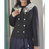 黒 | レース襟ノーカラージャケット | axes femme