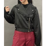 黒 | レースアップライダースジャケット | axes femme