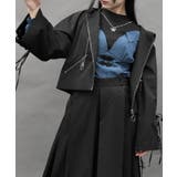 黒 | フーディーショートブルゾン | axes femme