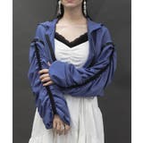 ブルー | ボリューム袖シアーブルゾン | axes femme