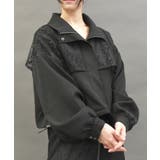 黒 | レース切替ショートブルゾン | axes femme