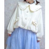 白 | ビッグ衿バルーン起毛ブルゾン | axes femme