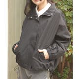 黒 | 撥水加工レース袖ブルゾン | axes femme