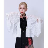 白 | ドロストリボン総レースボレロ | axes femme