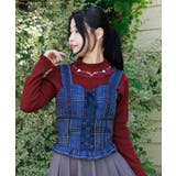 紺 | タータンチェック編上ビスチェ | axes femme