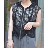 フード付ドロストレースベスト | axes femme | 詳細画像1