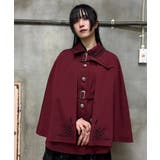 ワイン | クロス刺繍ケープコート | axes femme