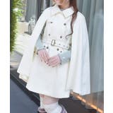 白 | ダブルボタンケープコート | axes femme