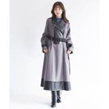 チェーン付異素材切替コート | axes femme | 詳細画像9 