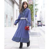 ブルー | チェーン付異素材切替コート | axes femme