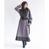 チャコール | チェーン付異素材切替コート | axes femme