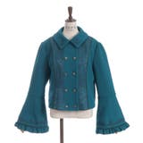 刺繍入ジャカード切替コート | axes femme | 詳細画像27 