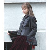 黒 | 刺繍入ジャカード切替コート | axes femme