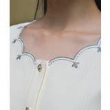 ローズ刺繍カットカーディガン | axes femme | 詳細画像6 