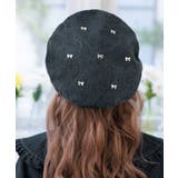 黒 | リボンパーツデニムベレー帽 | axes femme