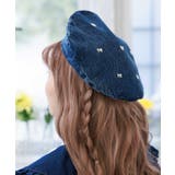 インディゴ | リボンパーツデニムベレー帽 | axes femme
