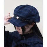 ブルー | パーツ×リボン付キャスケット | axes femme