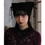 黒 | ネコ耳風レースニット帽 | axes femme