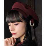 ワイン | リボンレースブローチ付ベレー | axes femme