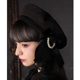 黒 | リボンレースブローチ付ベレー | axes femme