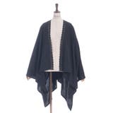 黒 | バラ釦付UVイレヘムポンチョ | axes femme