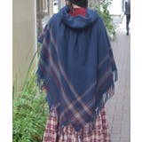 サイドラインチェックポンチョ | axes femme | 詳細画像3 