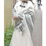 生成り | サイドラインチェックポンチョ | axes femme