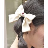 生成り | 巻き薔薇リボンヘアクリップ | axes femme