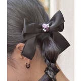 黒 | 巻き薔薇リボンヘアクリップ | axes femme