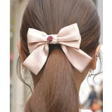 ピンク | 巻き薔薇リボンヘアクリップ | axes femme