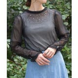 黒 | パール装飾ラメシアーインナー | axes femme