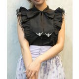 チュールフリルノースリブラウス | axes femme | 詳細画像4 