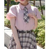 ピンク | チェーンネクタイ付きブラウス | axes femme