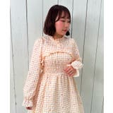 ベージュ | ハートドット刺繍ギンガムブラウス | axes femme
