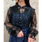 黒 | シアーレースショートブラウス | axes femme